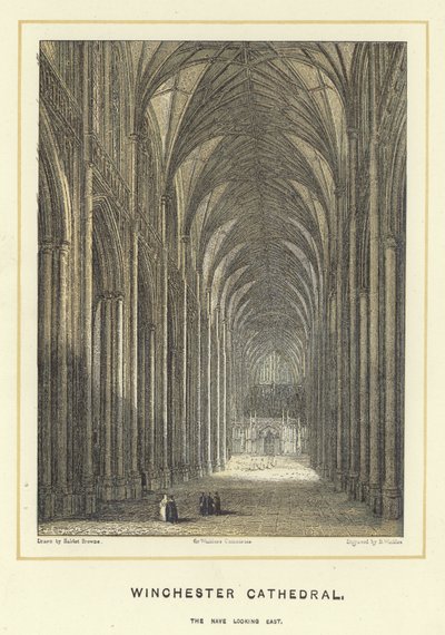 Catedral de Winchester, la nave mirando al este de Hablot Knight Browne